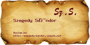 Szegedy Sándor névjegykártya