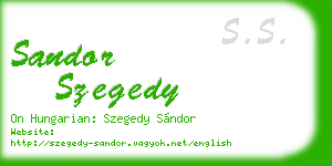 sandor szegedy business card